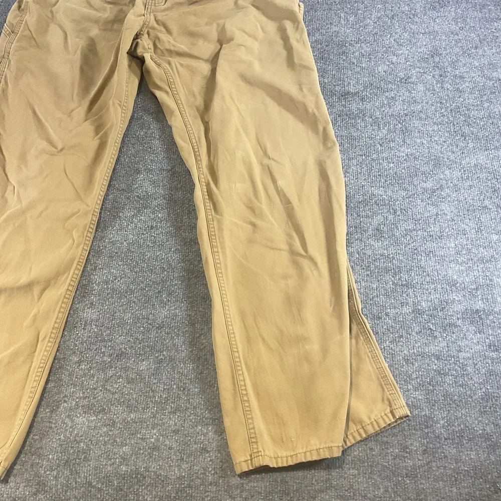 Faded Glory Carpenter Pants Mens 38x34 Khaki Relaxed Fit Utility Work Cotton